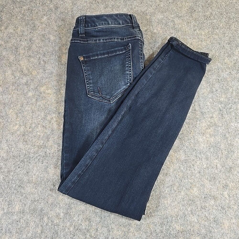INC Skinny Leg Curvy Fit Women's Jeans Size 8 Dark Wash Blue Stretch Low Rise